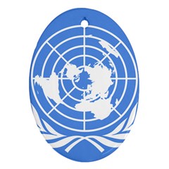 Square Flag Of United Nations Ornament (oval) by abbeyz71