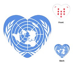 Square Flag Of United Nations Playing Cards (heart) by abbeyz71