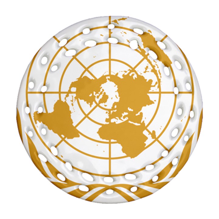 Emblem of United Nations Round Filigree Ornament (Two Sides)