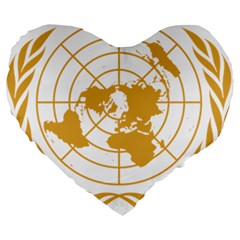 Emblem Of United Nations Large 19  Premium Heart Shape Cushions by abbeyz71