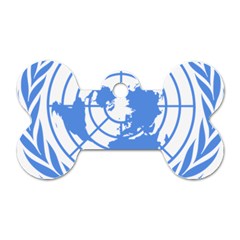 Blue Emblem Of United Nations Dog Tag Bone (two Sides) by abbeyz71