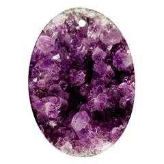 Amethyst Purple Violet Geode Slice Ornament (oval) by genx