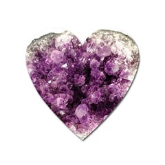 Amethyst Purple Violet Geode Slice Heart Magnet by genx