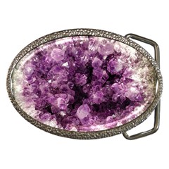 Amethyst Purple Violet Geode Slice Belt Buckles by genx