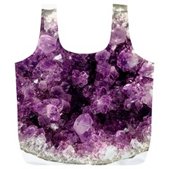 Amethyst Purple Violet Geode Slice Full Print Recycle Bag (xl) by genx