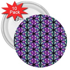 Geometric Patterns Triangle Seamless 3  Buttons (10 Pack)  by Pakrebo