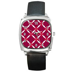 Christmas Background Wallpaper Square Metal Watch by Pakrebo