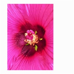 Deep Pink And Crimson Hibiscus Flower Macro Small Garden Flag (two Sides) by myrubiogarden