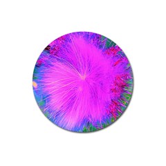 Psychedelic Purple Garden Milkweed Flower Magnet 3  (round) by myrubiogarden