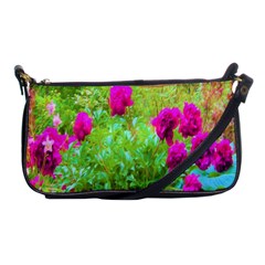 Impressionistic Purple Peonies With Green Hostas Shoulder Clutch Bag by myrubiogarden