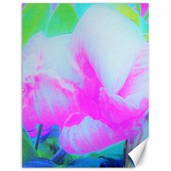 Abstract Pink Hibiscus Bloom With Flower Power Canvas 12  X 16  by myrubiogarden