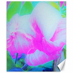 Abstract Pink Hibiscus Bloom With Flower Power Canvas 20  X 24  by myrubiogarden