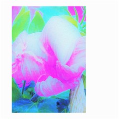Abstract Pink Hibiscus Bloom With Flower Power Small Garden Flag (two Sides) by myrubiogarden