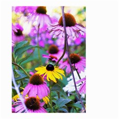 Yellow Flowers In The Purple Coneflower Garden Small Garden Flag (two Sides) by myrubiogarden