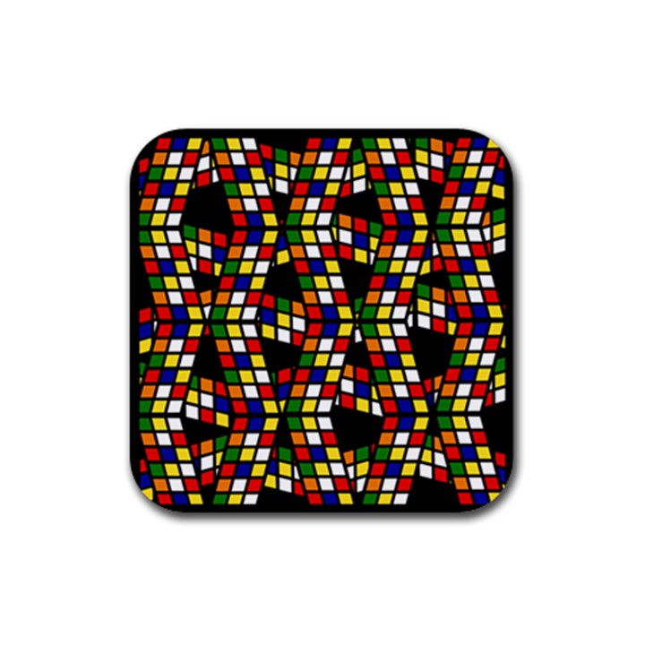 Graphic Pattern Rubiks Cube Cube Rubber Coaster (Square) 