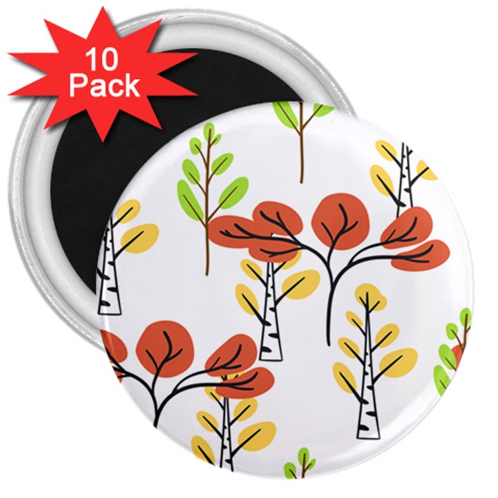 Tree Autumn Forest Landscape 3  Magnets (10 pack) 