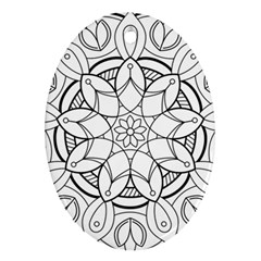 Mandala Drawing Dyes Page Oval Ornament (two Sides) by Pakrebo