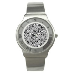 Flames Fire Pattern Digital Art Stainless Steel Watch by Pakrebo