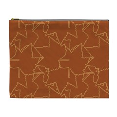 Autumn Leaves Repeat Pattern Cosmetic Bag (xl) by Pakrebo