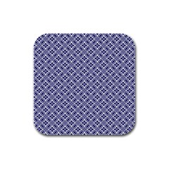 Wreath Differences Indigo Deep Blue Rubber Square Coaster (4 Pack)  by Pakrebo