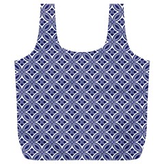 Wreath Differences Indigo Deep Blue Full Print Recycle Bag (xl) by Pakrebo