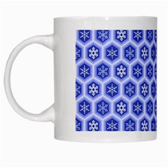 A Hexagonal Pattern White Mugs by Pakrebo