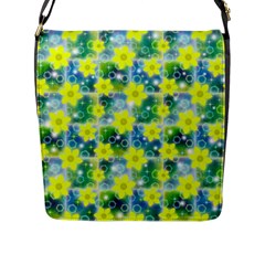 Narcissus Yellow Flowers Winter Flap Closure Messenger Bag (l) by Pakrebo