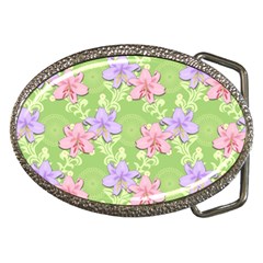 Lily Flowers Green Plant Natural Belt Buckles by Pakrebo