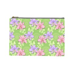 Lily Flowers Green Plant Natural Cosmetic Bag (large) by Pakrebo