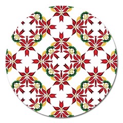 Christmas Wallpaper Background Magnet 5  (Round)