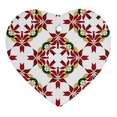 Christmas Wallpaper Background Heart Ornament (Two Sides)