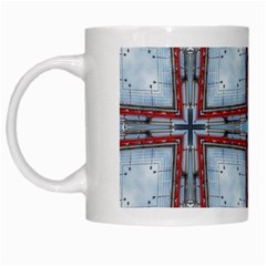 Pattern Cross Geometric Shape White Mugs by Pakrebo