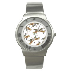 Pattern Dragonfly Background Stainless Steel Watch by Pakrebo