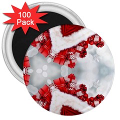 Christmas Background Tile Gifts 3  Magnets (100 Pack) by Pakrebo