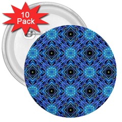 Blue Tile Wallpaper Texture 3  Buttons (10 pack) 