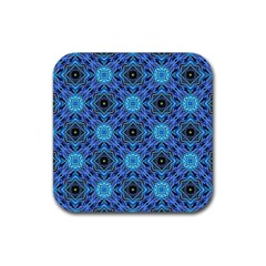 Blue Tile Wallpaper Texture Rubber Coaster (Square) 