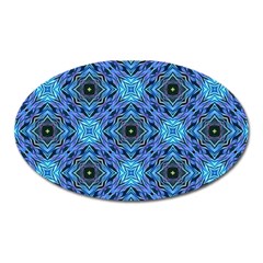 Blue Tile Wallpaper Texture Oval Magnet