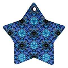 Blue Tile Wallpaper Texture Star Ornament (Two Sides)