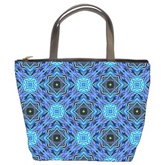 Blue Tile Wallpaper Texture Bucket Bag