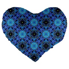 Blue Tile Wallpaper Texture Large 19  Premium Heart Shape Cushions