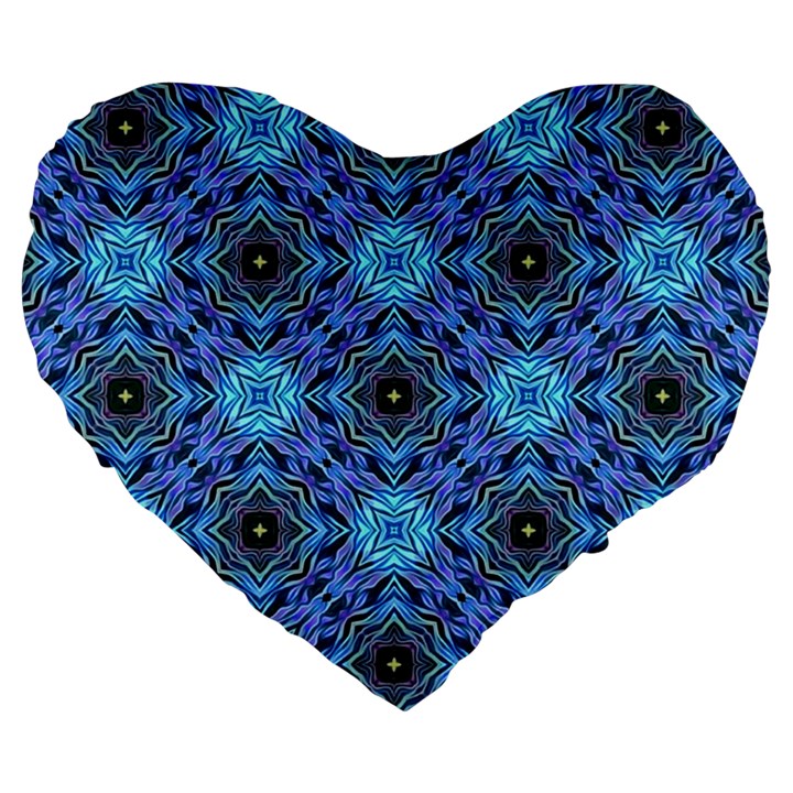 Blue Tile Wallpaper Texture Large 19  Premium Flano Heart Shape Cushions