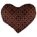 Pattern Decoration Art Ornate Large 19  Premium Flano Heart Shape Cushions Back