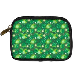 4 Leaf Clover Star Glitter Seamless Digital Camera Leather Case by Pakrebo