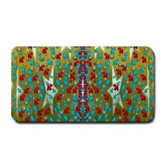 Raining Paradise Flowers In The Moon Light Night Medium Bar Mats by pepitasart