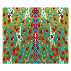 Raining Paradise Flowers In The Moon Light Night Double Sided Flano Blanket (small)  by pepitasart