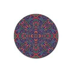 Tile Repeating Colors Textur Rubber Coaster (round)  by Pakrebo