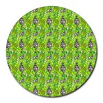 Maple Leaf Plant Seamless Pattern Round Mousepads Front