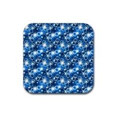 Star Hexagon Blue Deep Blue Light Rubber Coaster (square)  by Pakrebo