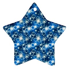 Star Hexagon Blue Deep Blue Light Star Ornament (two Sides) by Pakrebo
