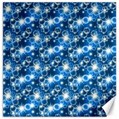Star Hexagon Blue Deep Blue Light Canvas 20  X 20  by Pakrebo